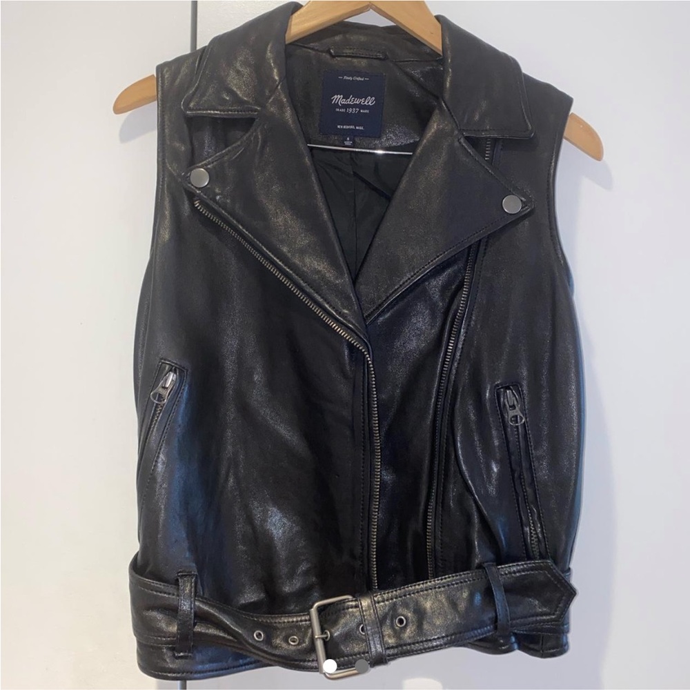 Madewell Real Leather Moto Vest 🃏